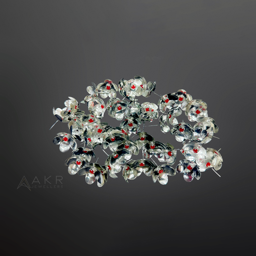108 Red Dot silver Flowers