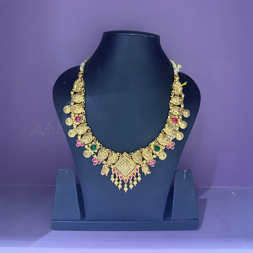 Green and Pink Stones Necklace