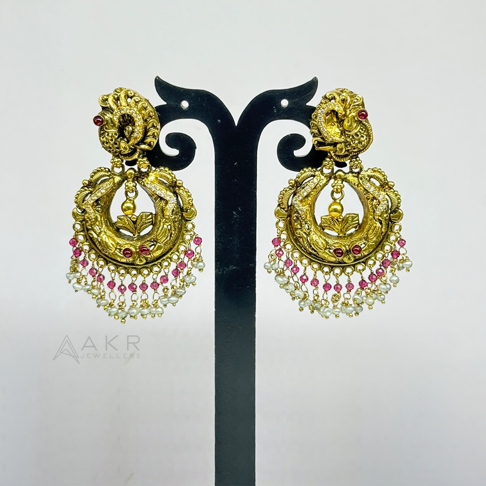 Antique Peacock Chandbali