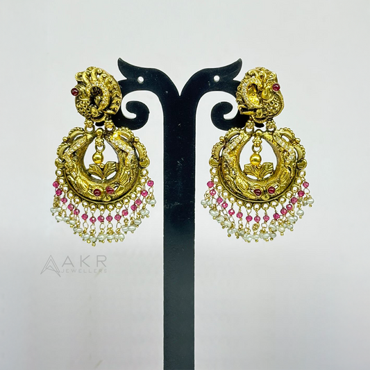 Antique Peacock Chandbali