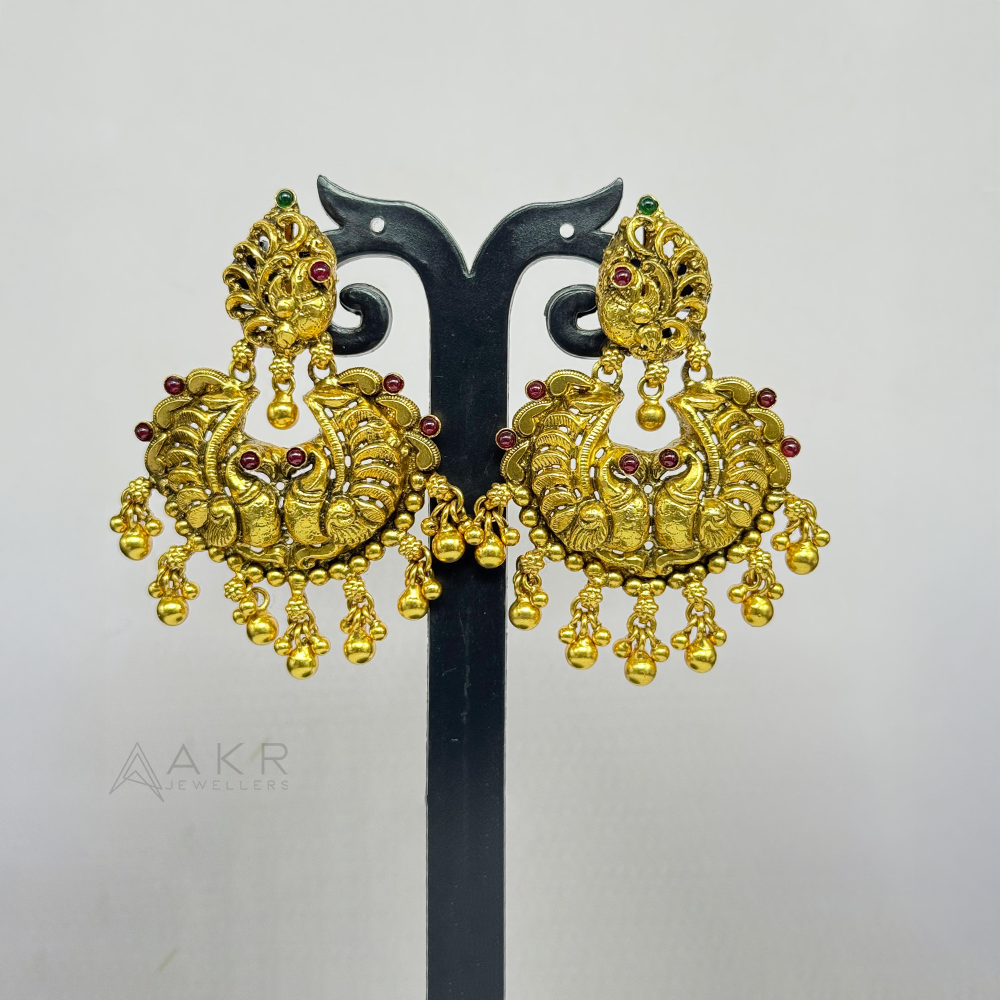 Antique Peacock Chandbali