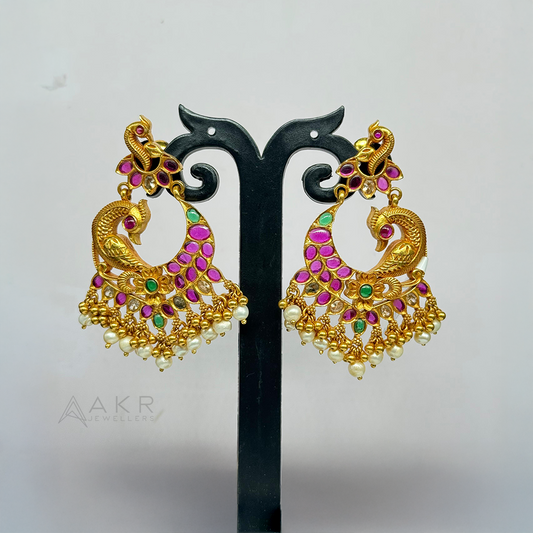 Antique Peacock Chandbali
